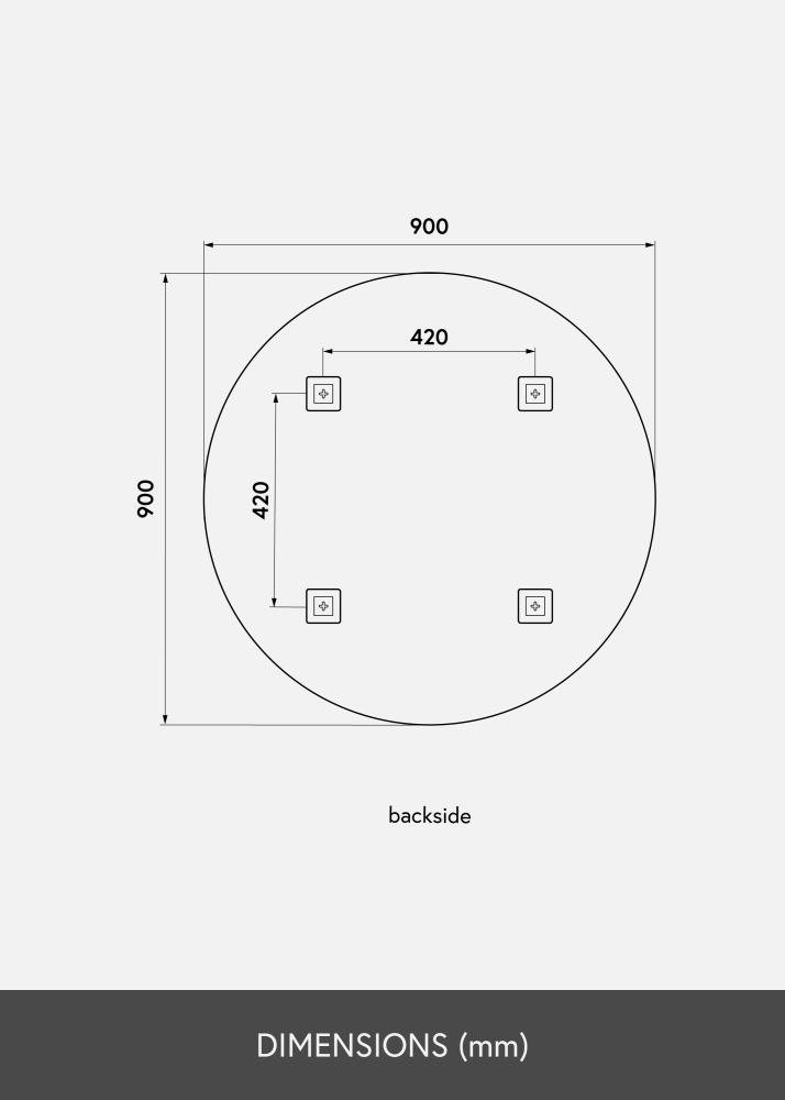 KAILA Κυκλικός Καθρέφτης Gold 90 cm Ø