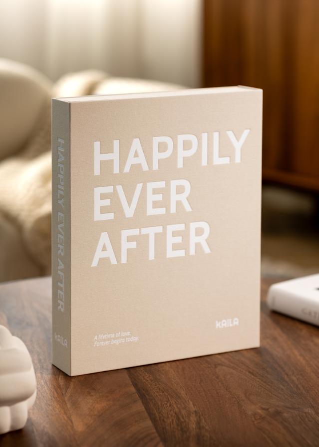 KAILA HAPPILY EVER AFTER Creme - Coffee Table Photo Album (60 Μαύρες σελίδες)