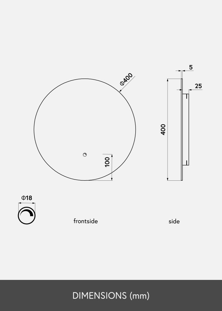 KAILA Καθρέφτης LED 40 cm Ø