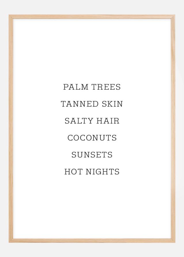 Palm trees - Tanned skin - Salty Hair Αφίσα