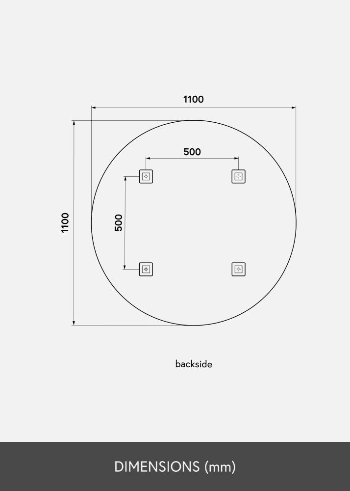 KAILA Κυκλικός Καθρέφτης Deluxe 110 cm Ø