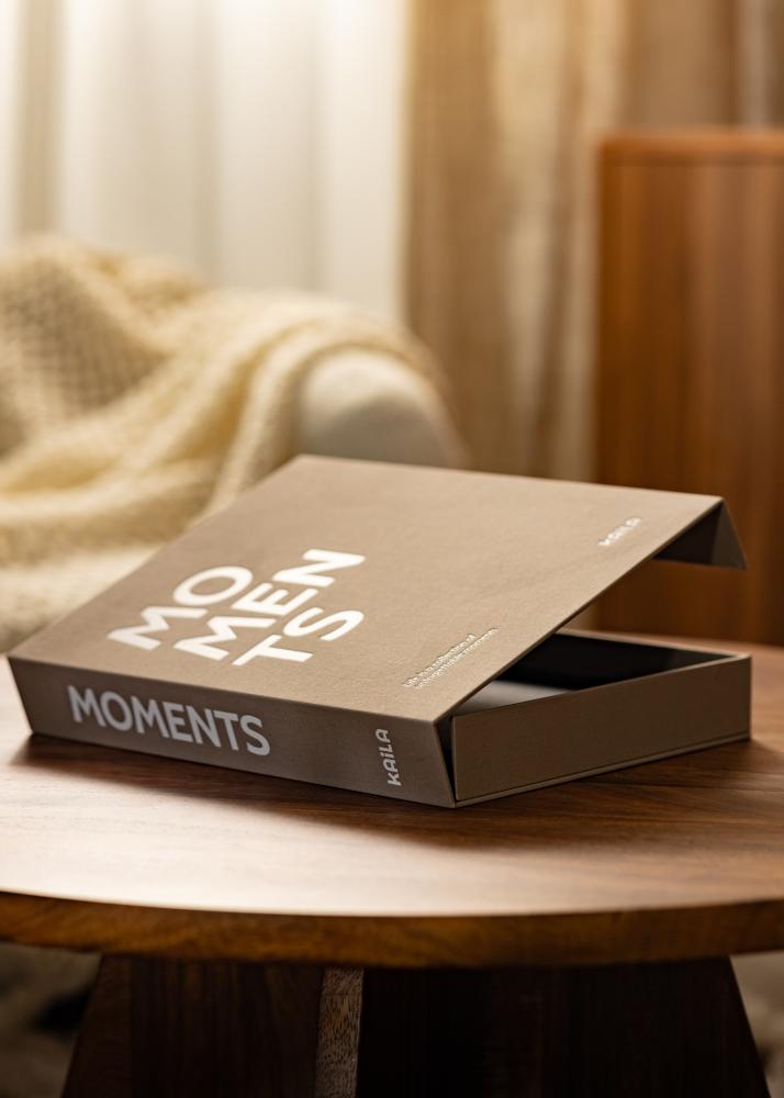 KAILA MOMENTS Grey - Coffee Table Photo Album (60 Μαύρες Σελίδες / 30 φύλλα)