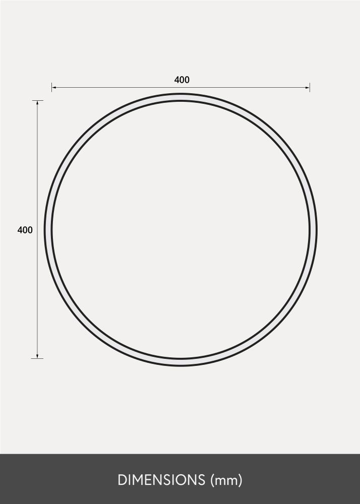 Καθρέφτης Reflection Μαύρος 40 cm Ø