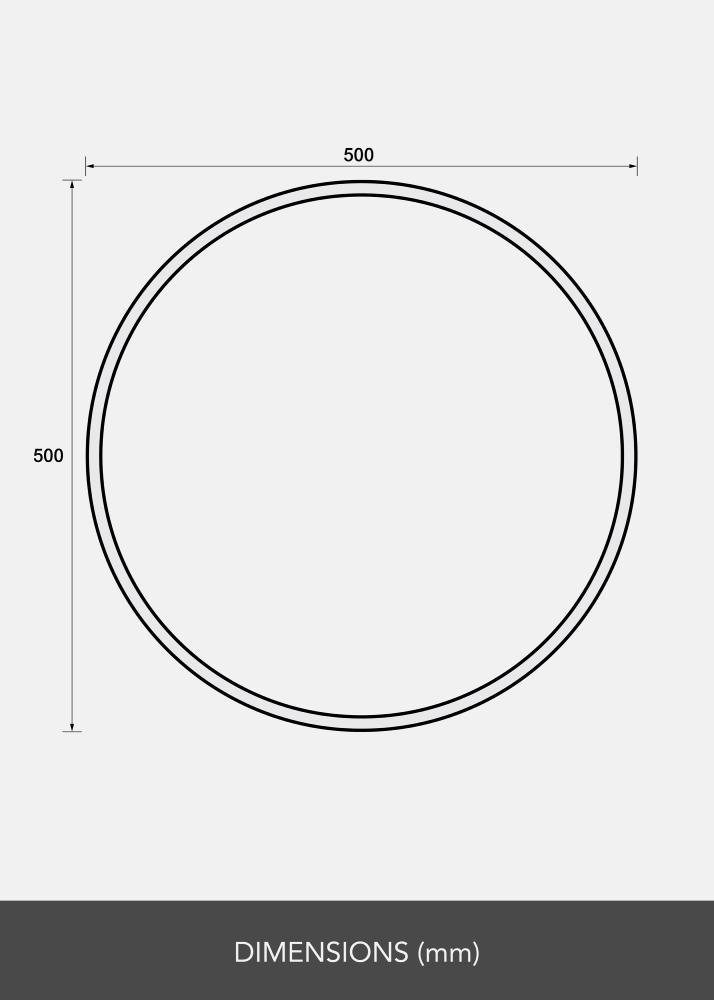 Καθρέφτης Reflection Μαύρος 50 cm Ø