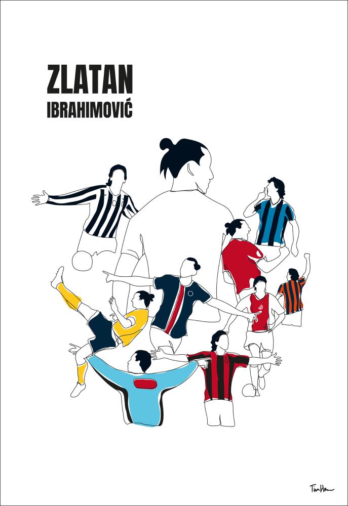 History Of Zlatan With Name And-Colours Αφίσα