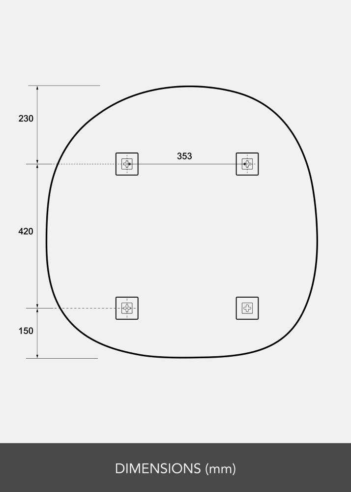 Καθρέφτης Roundy 80x80 cm