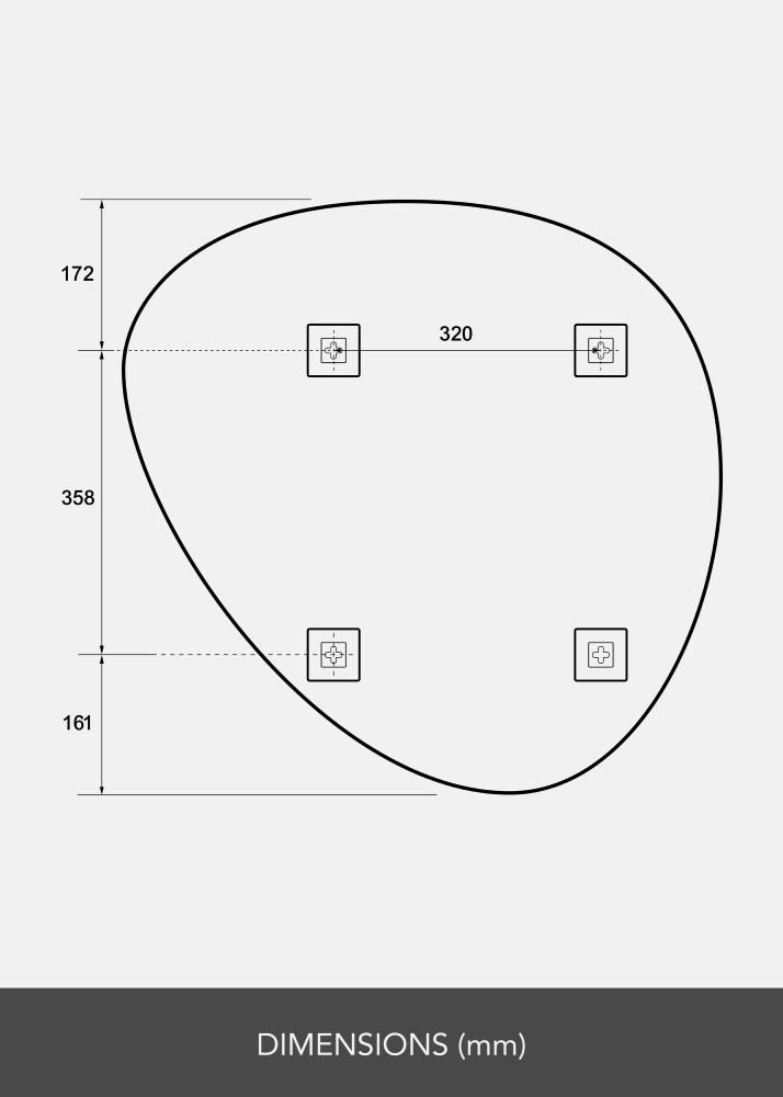 Καθρέφτης Soft Triangle 70x70 cm