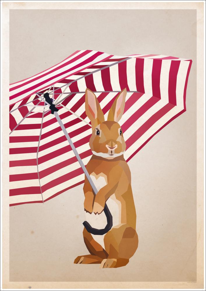 Rabbit with Umbrella Αφίσα