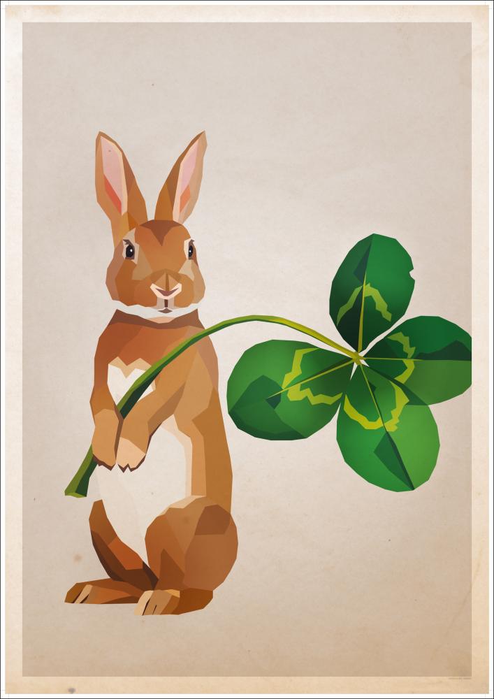 Rabbit with clover Αφίσα