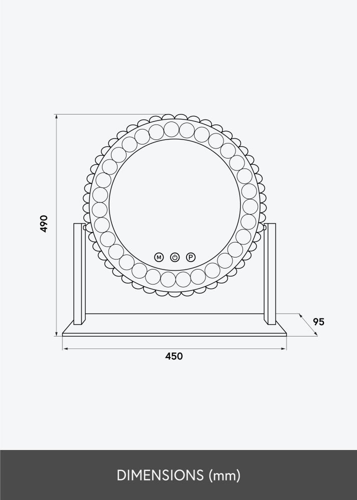 KAILA Καθρέφτης μακιγιάζ Crystal LED 40x50 cm