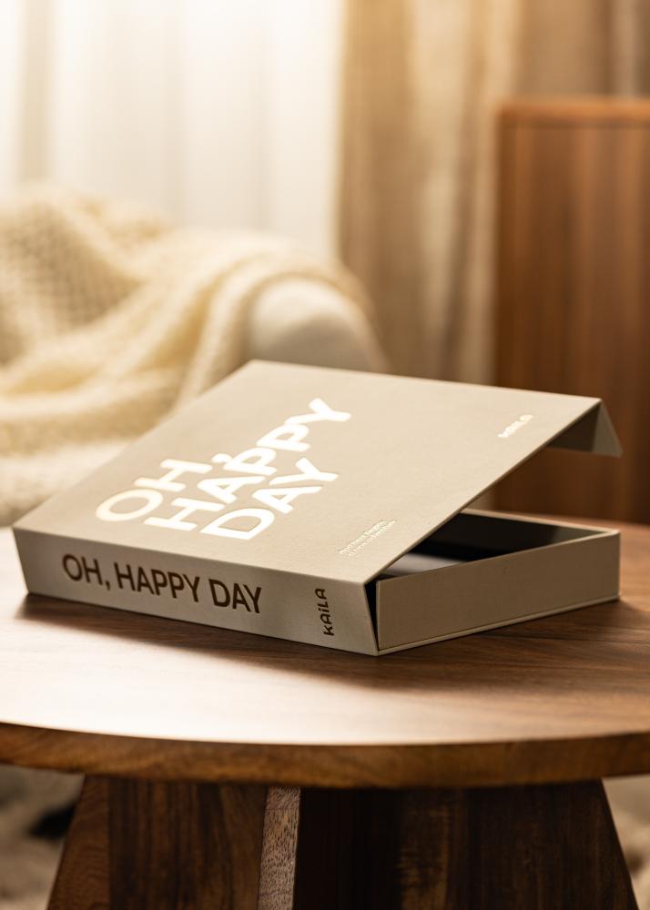 KAILA OH HAPPY DAY Creme - Coffee Table Photo Album (60 Μαύρες σελίδες)