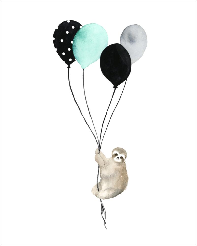 Sloth With Balloons Αφίσα