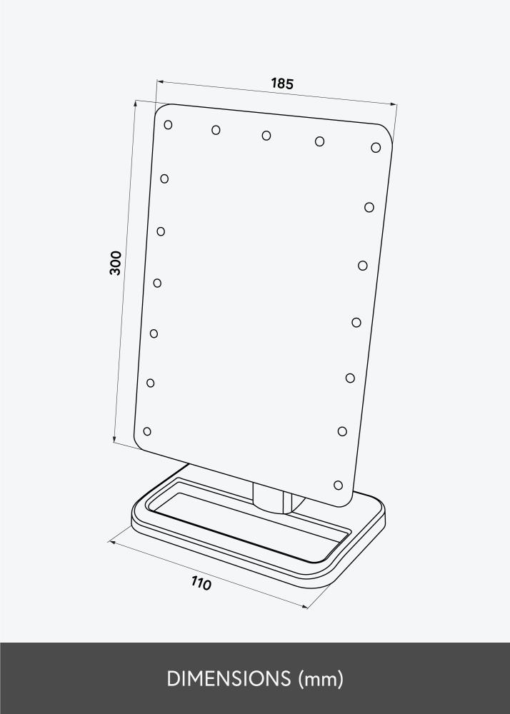 KAILA Καθρέφτης μακιγιάζ LED m. Ηχείο Bluetooth Λευκό 18x30 cm