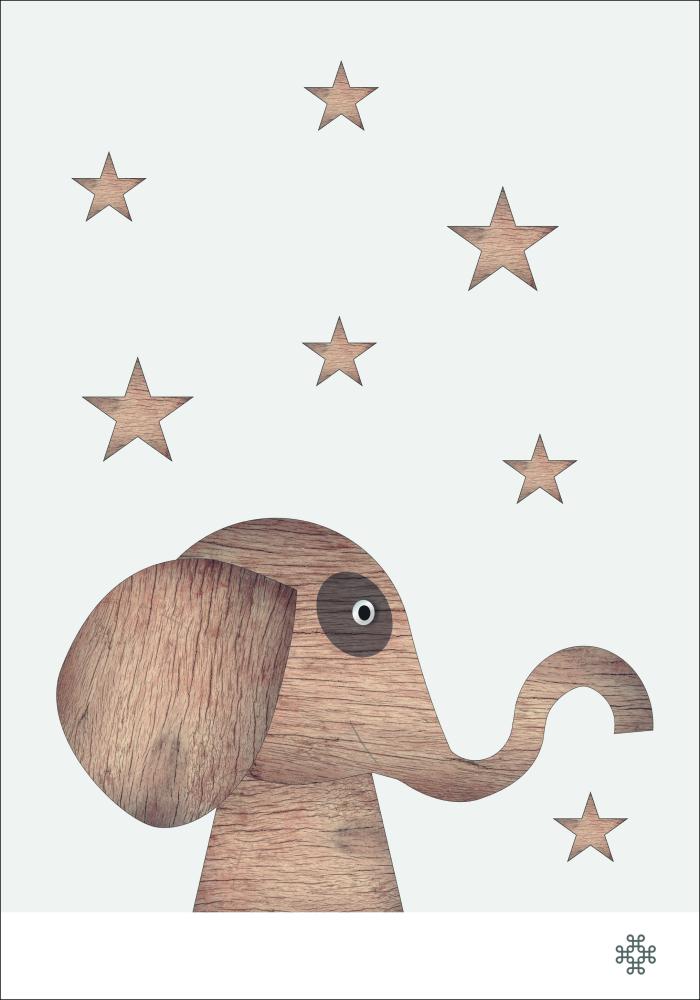 Wood elephant Light Αφίσα