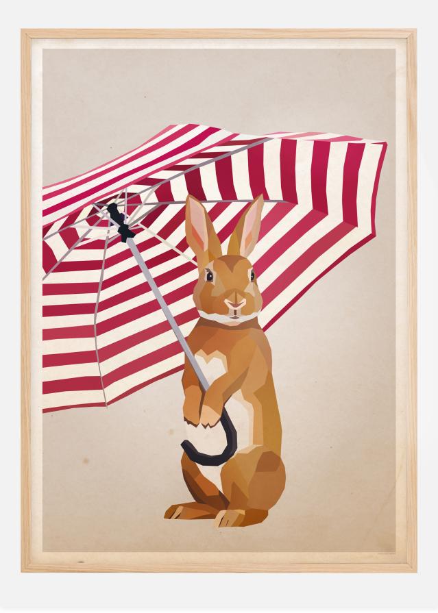 Rabbit with Umbrella Αφίσα