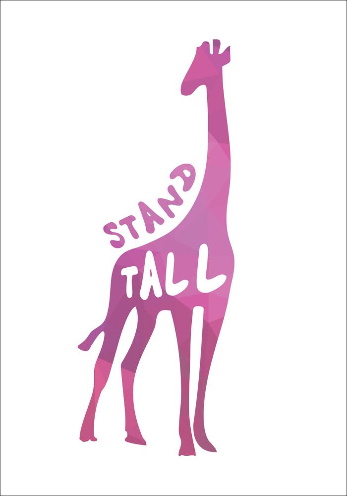 Giraffe stand tall - Ροζ Αφίσα