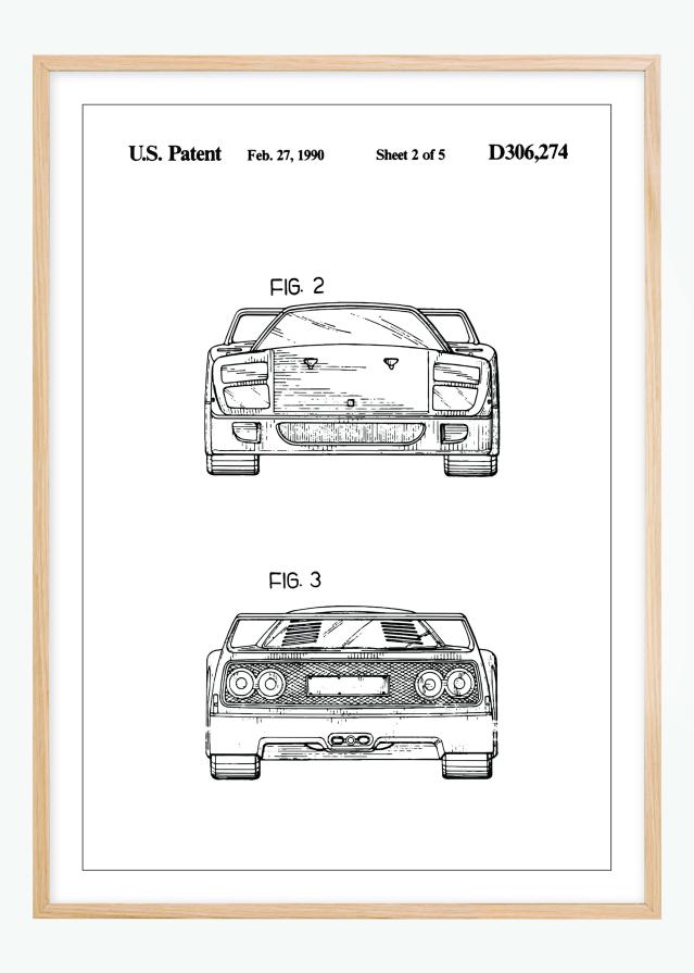 Σχέδιο διπλώματος ευρεσιτεχνίας - Ferrari F40 III Αφίσα