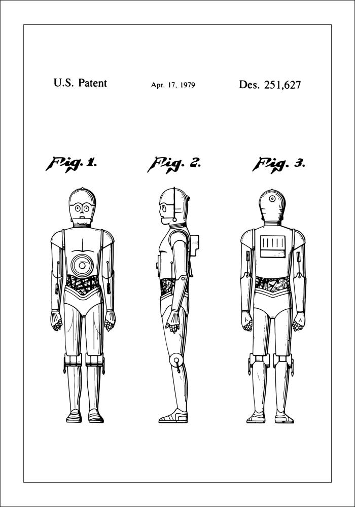 Σχέδιο διπλώματος ευρεσιτεχνίας - Star Wars - C-3PO Αφίσα