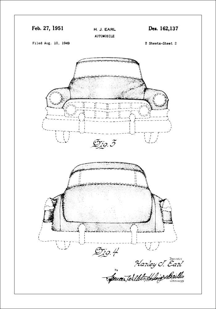 Σχέδιο διπλώματος ευρεσιτεχνίας - Cadillac II Αφίσα