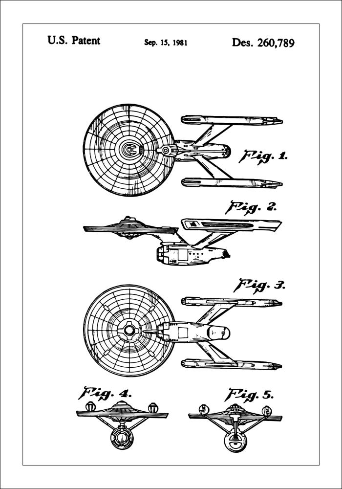 Σχέδιο διπλώματος ευρεσιτεχνίας - Star Trek - USS Enterprise Αφίσα