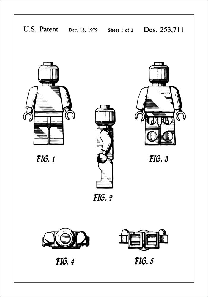 Σχέδιο διπλώματος ευρεσιτεχνίας - Lego σε Αφίσα