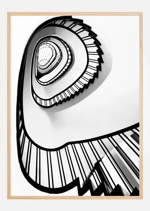 Spiral stairs BW Αφίσα