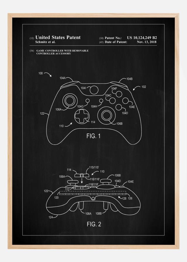 Patent Print - Game Controller III - Black Αφίσα