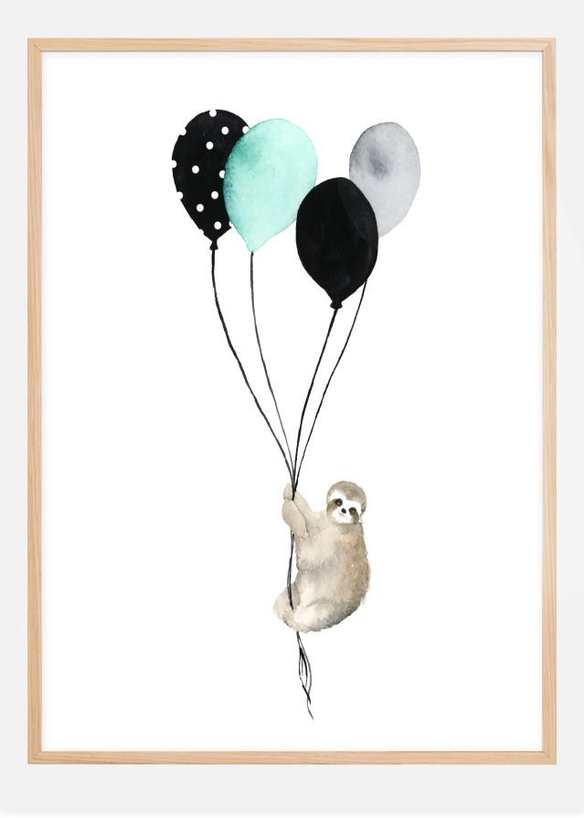 Sloth With Balloons Αφίσα