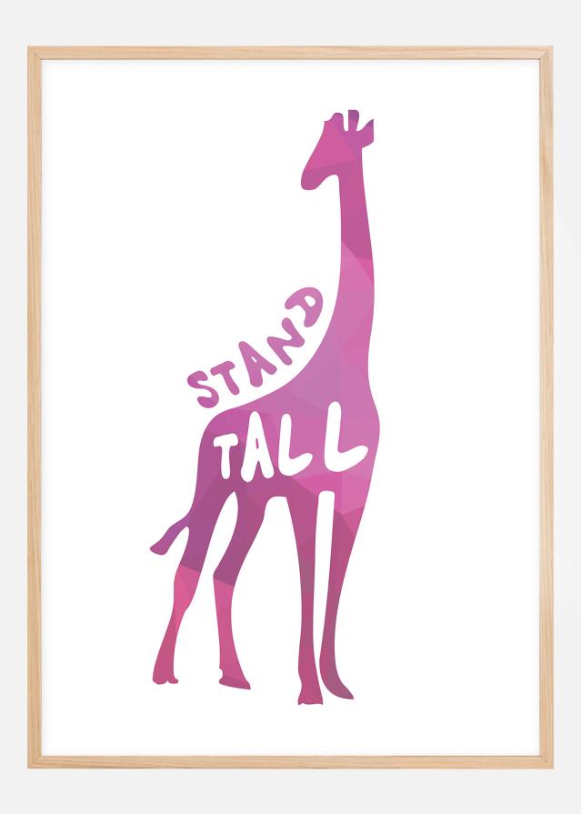 Giraffe stand tall - Ροζ Αφίσα