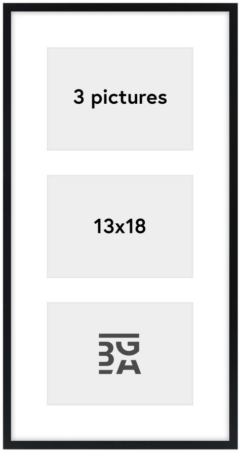 Edsbyn Κορνίζα κολάζ IX Μαύρος - 3 Εικόνες (13x18 cm)