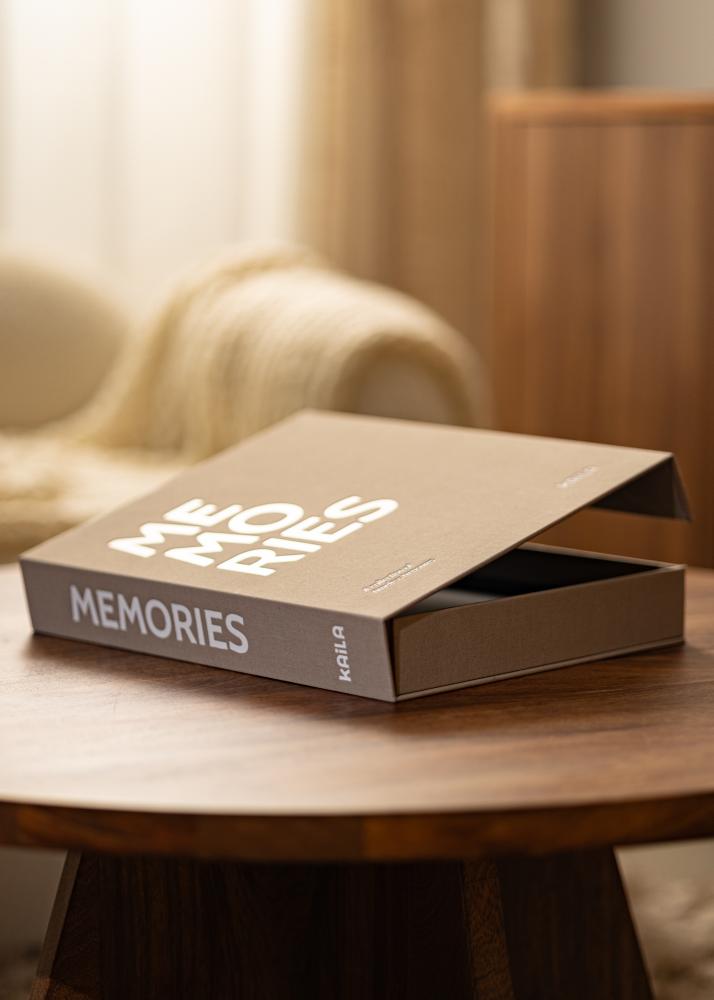 KAILA MEMORIES Grey/White - Coffee Table Photo Album (60 Μαύρες Σελίδες)