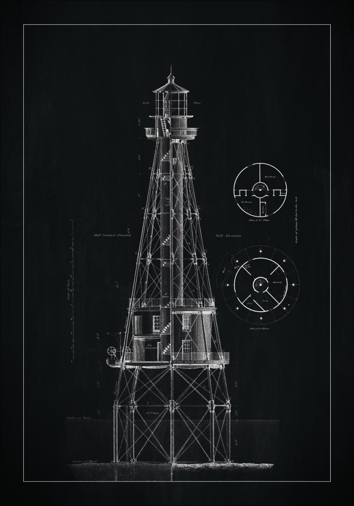 Griffeltavla - Fyr - Ship Shoal Lighthouse Αφίσα